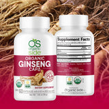 OS Organic Side Ginseng Capsules lifestyle scene on a kitchen counter