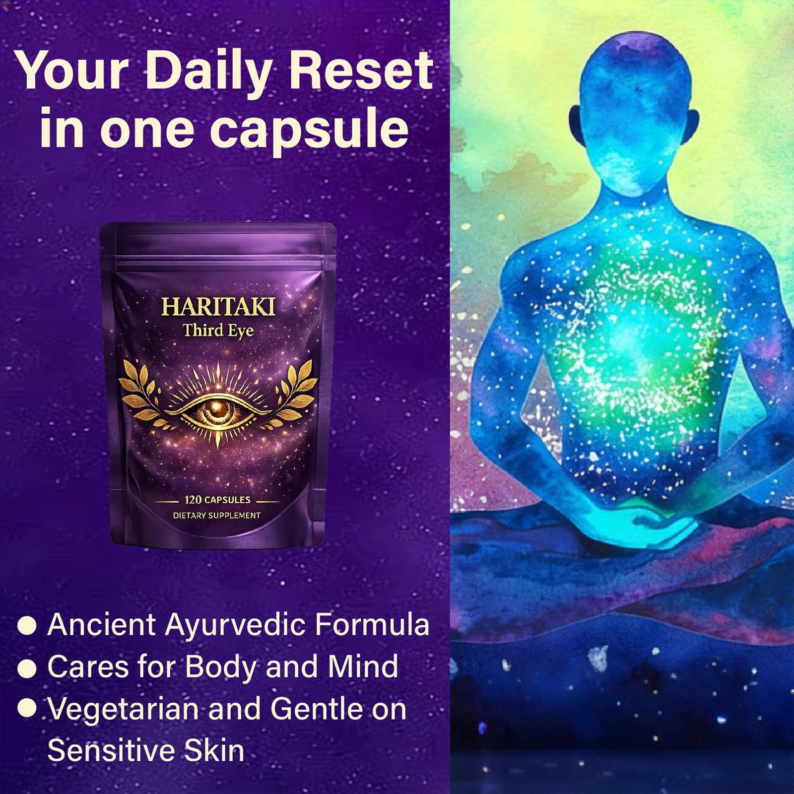 Osdywer Haritaki Capsules opened showing contents