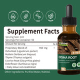 Osha Root Drops in glass of water