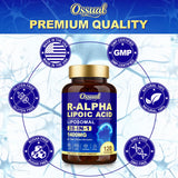 Ossual Alpha Lipoic Acid 28-in-1 Supplement on a wooden table
