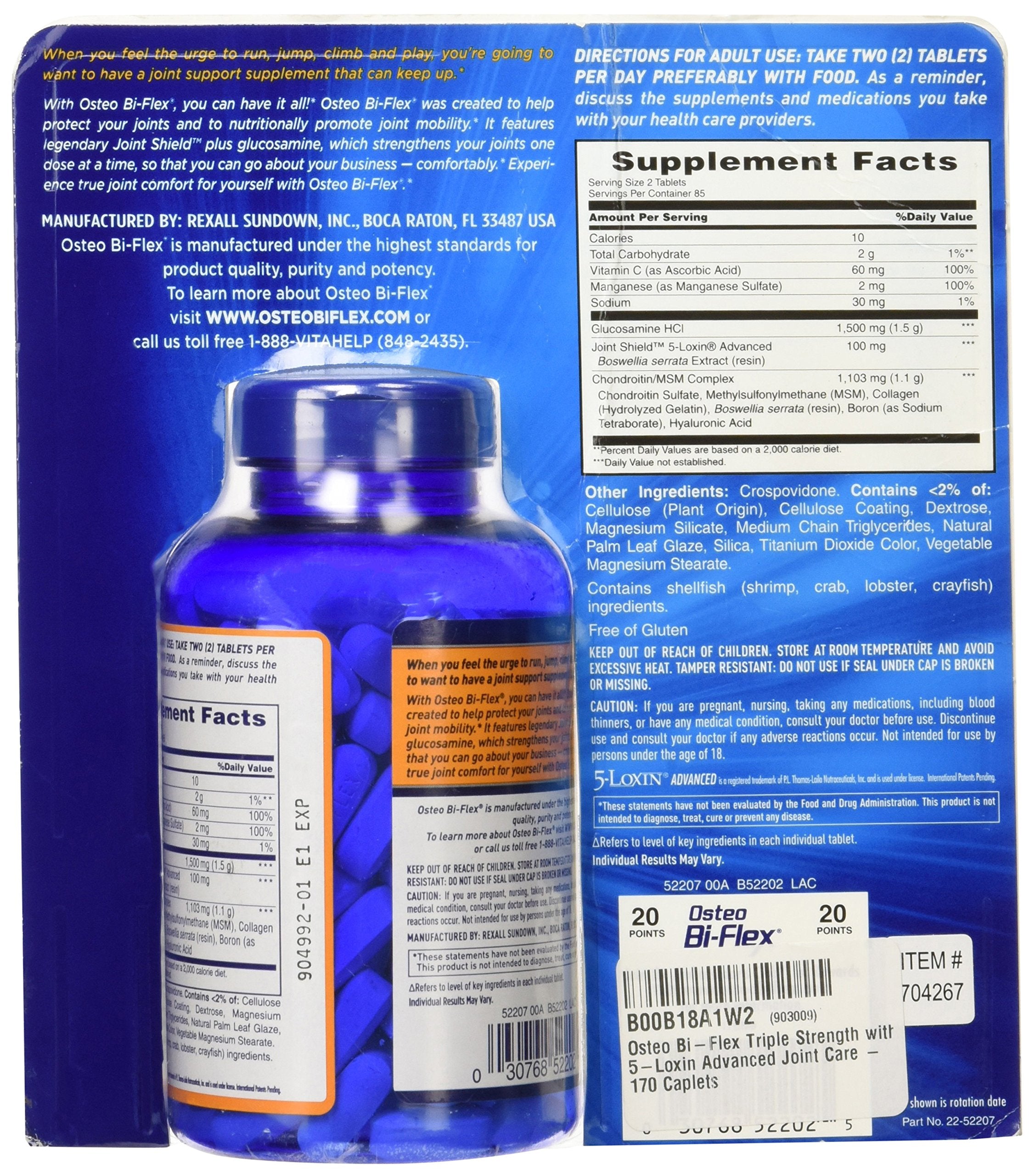 Osteo Bi-Flex Triple Strength Chondroitin Supplement side view