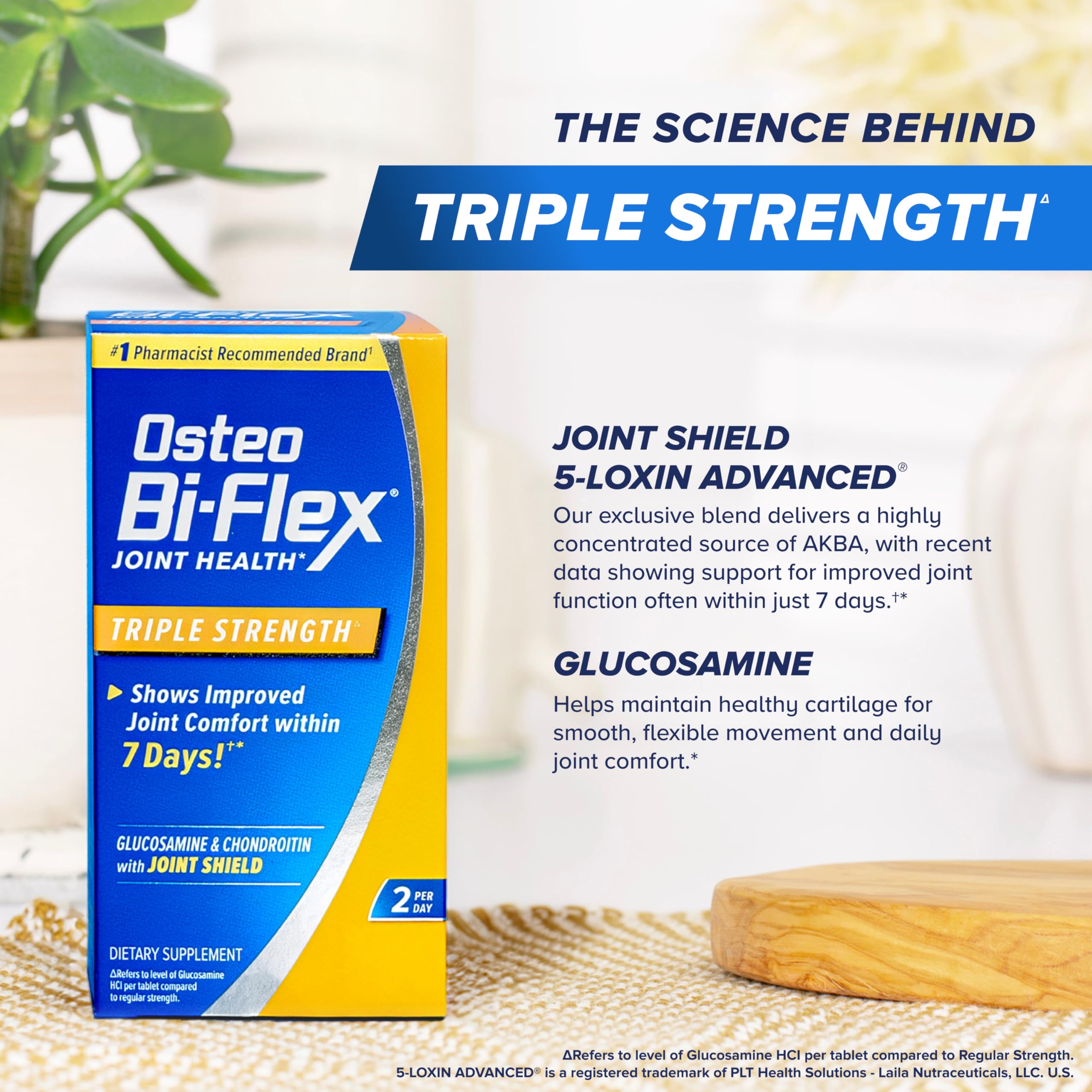 Osteo Bi-Flex Triple Strength supplement in lifestyle setting