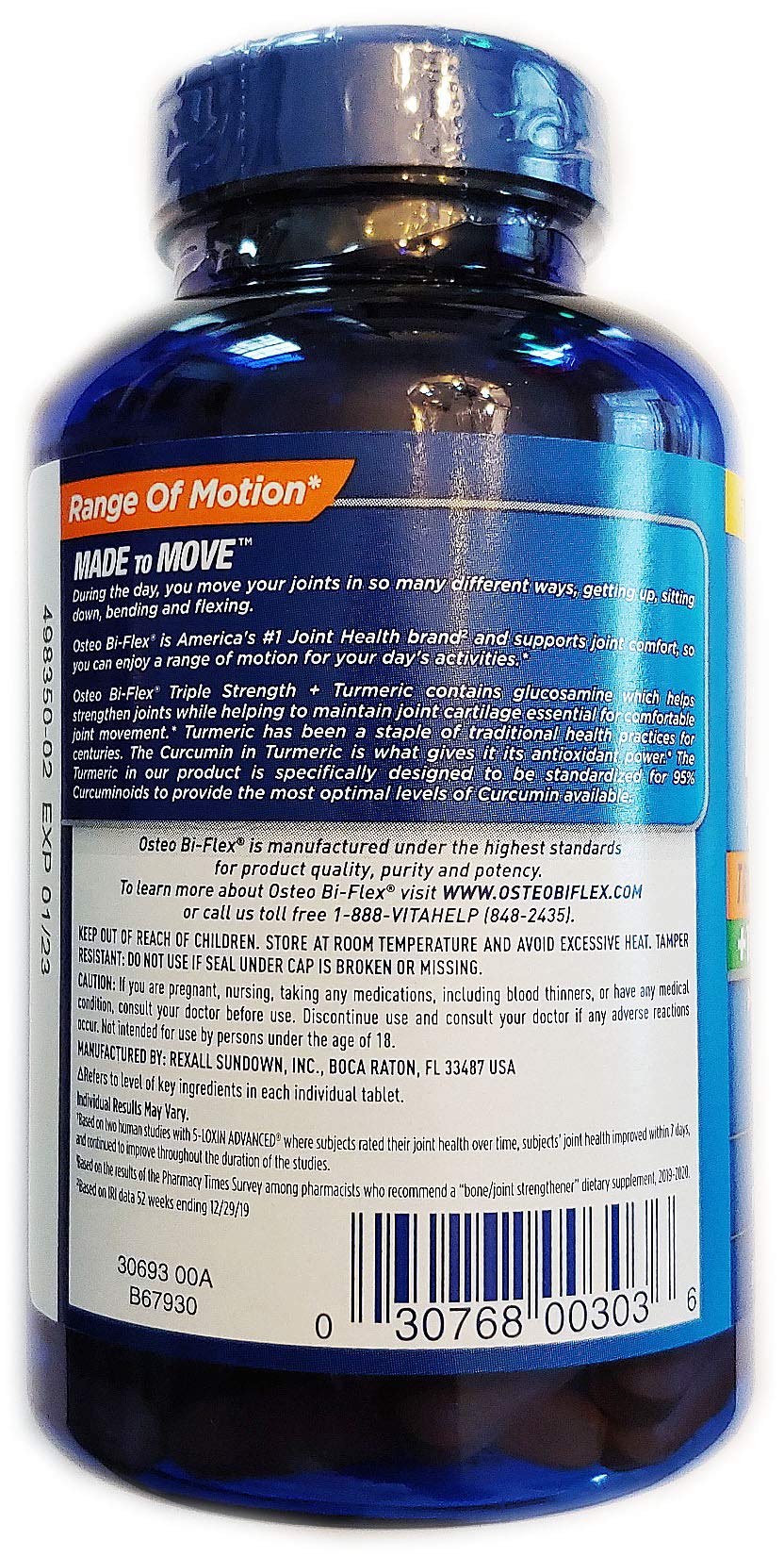 Osteo Bi-Flex Triple Strength + Turmeric 200 Tablets packaging