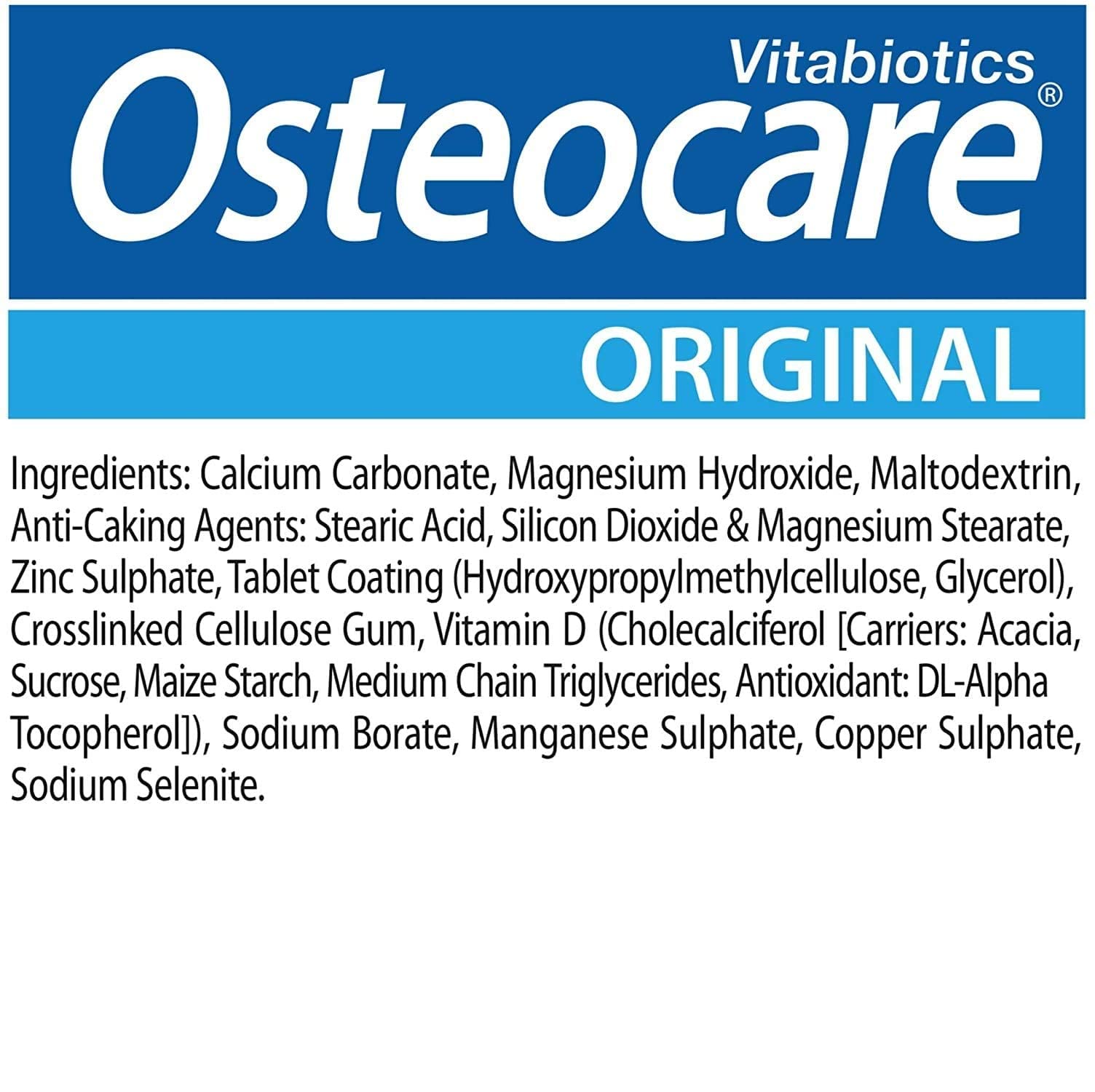 Osteocare Multivitamins packaging side view