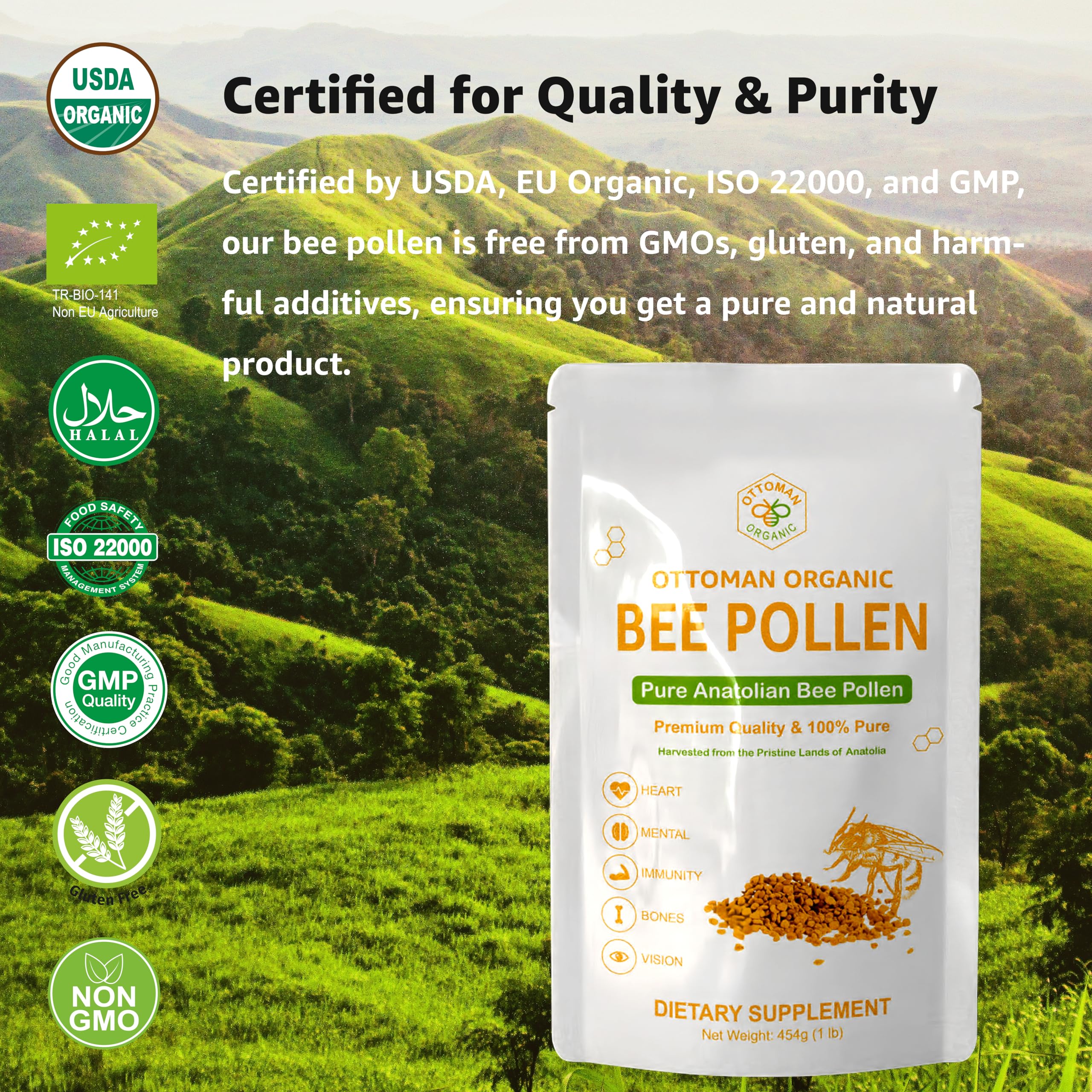 Ottoman Organic Bee Pollen mixed in a smoothie