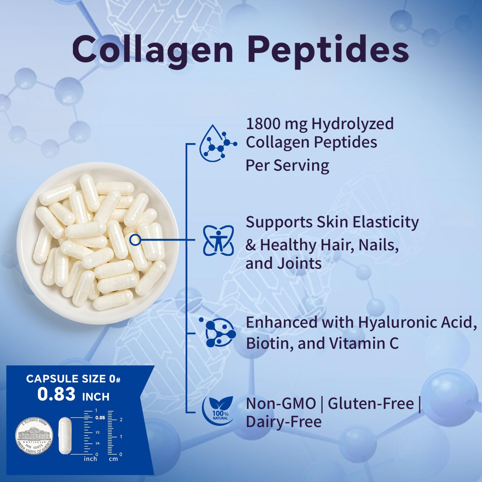 OTYKMBF Collagen Peptides Capsules with measuring spoon