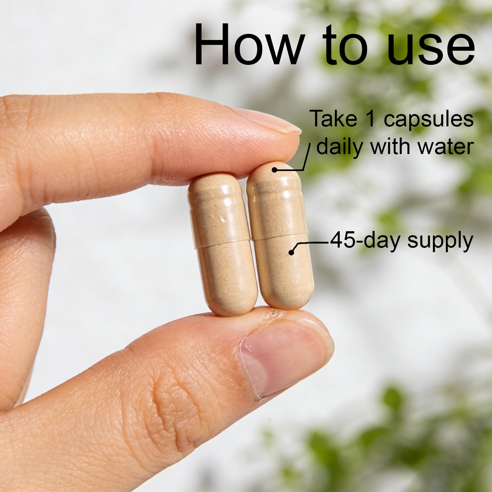 OUHENGTEK Bitter Melon & Cinnamon Complex capsules with a glass of water