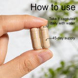 OUHENGTEK Bitter Melon & Cinnamon Complex capsules with a glass of water