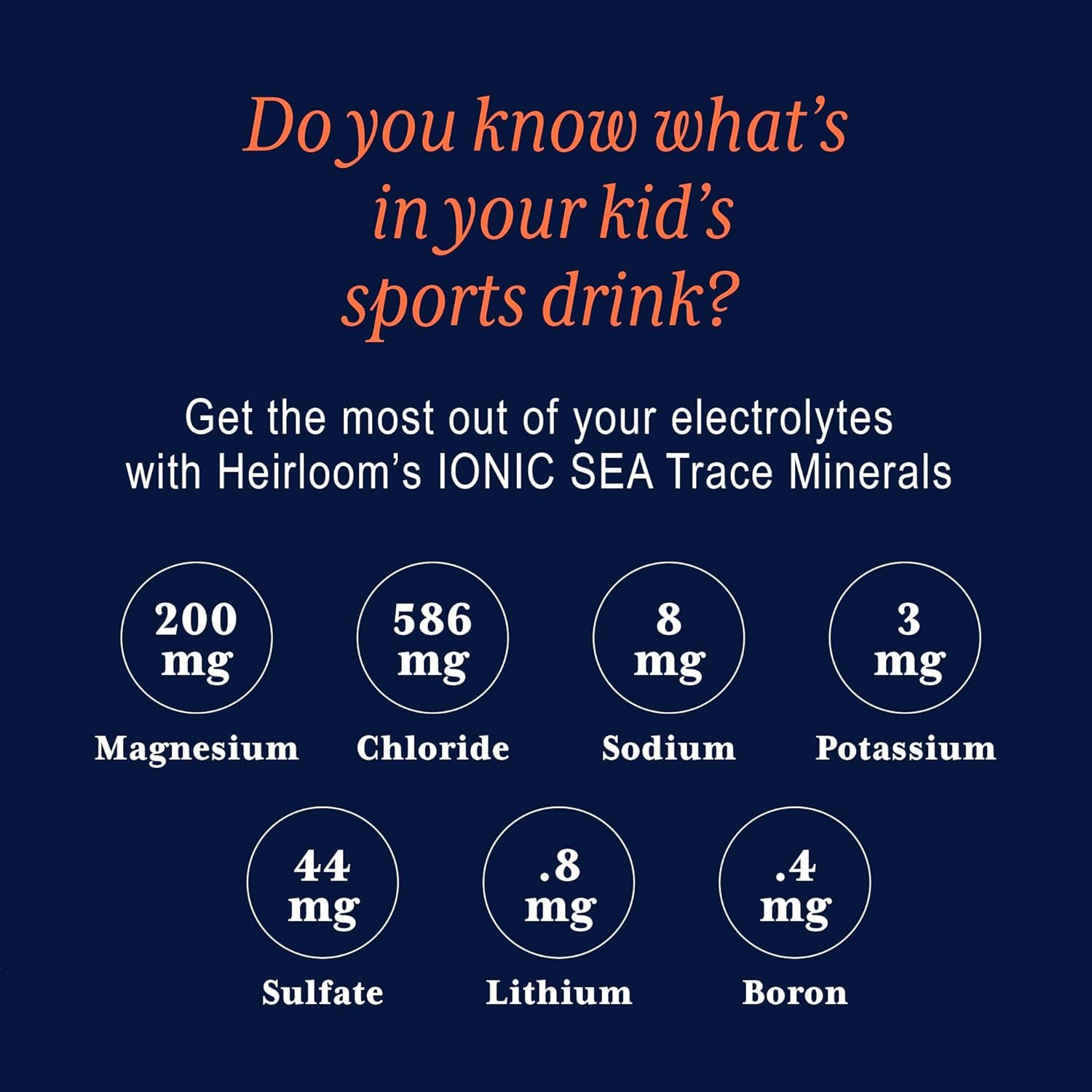 Our Family's Heirloom Trace Mineral Drops ingredients list