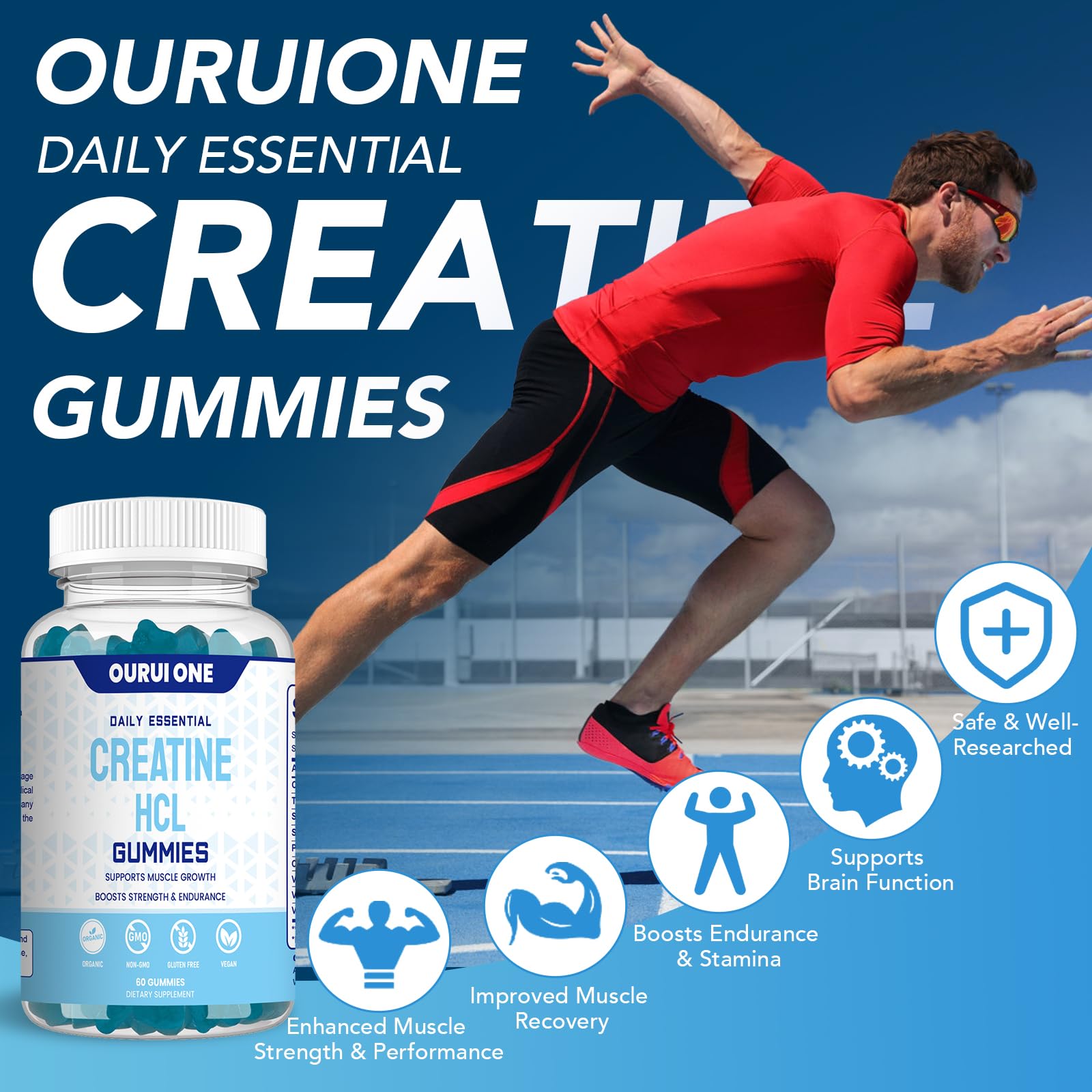 ourui one Creatine HCL Gummies showing serving size