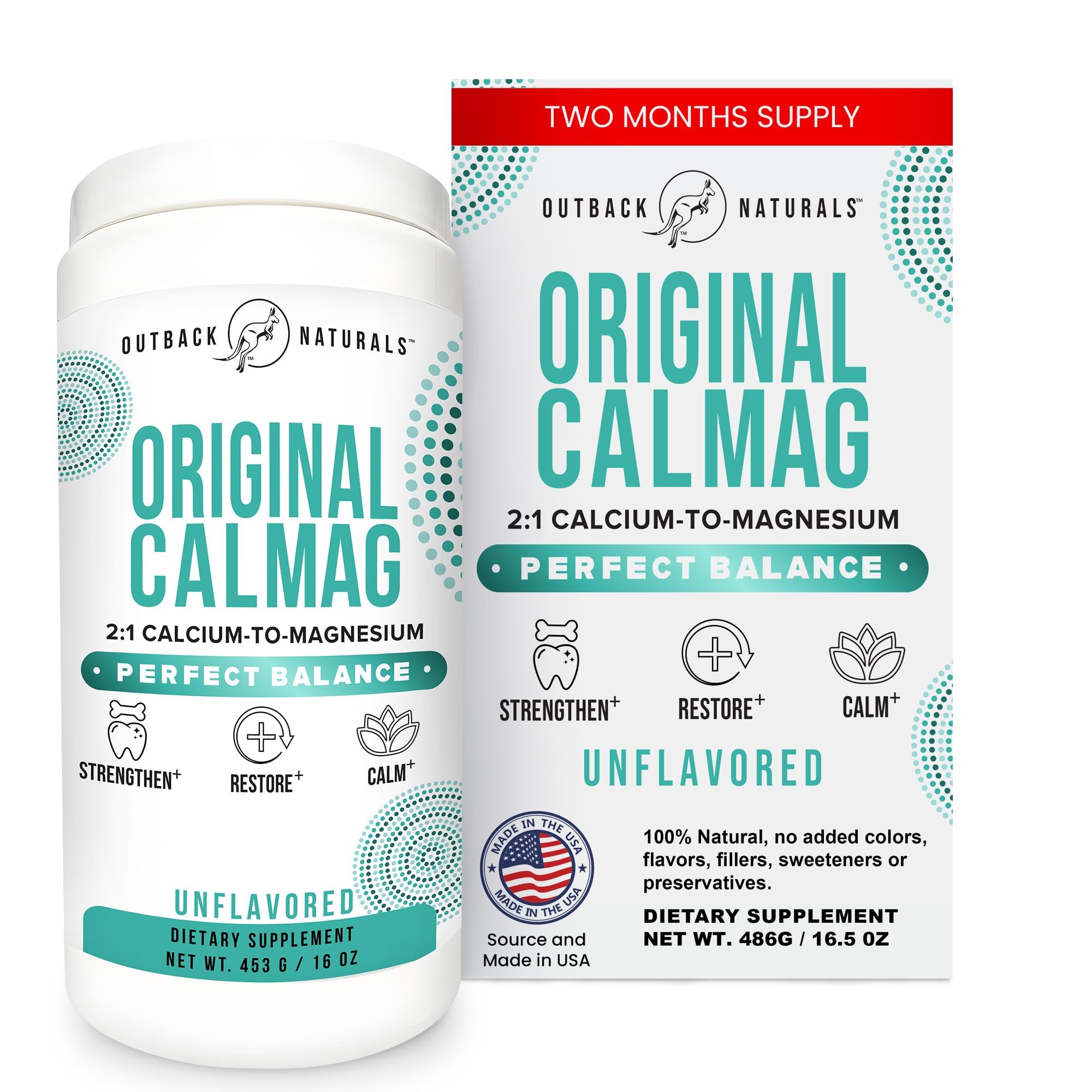 Outback Naturals Calcium and Magnesium Powder 540g packaging