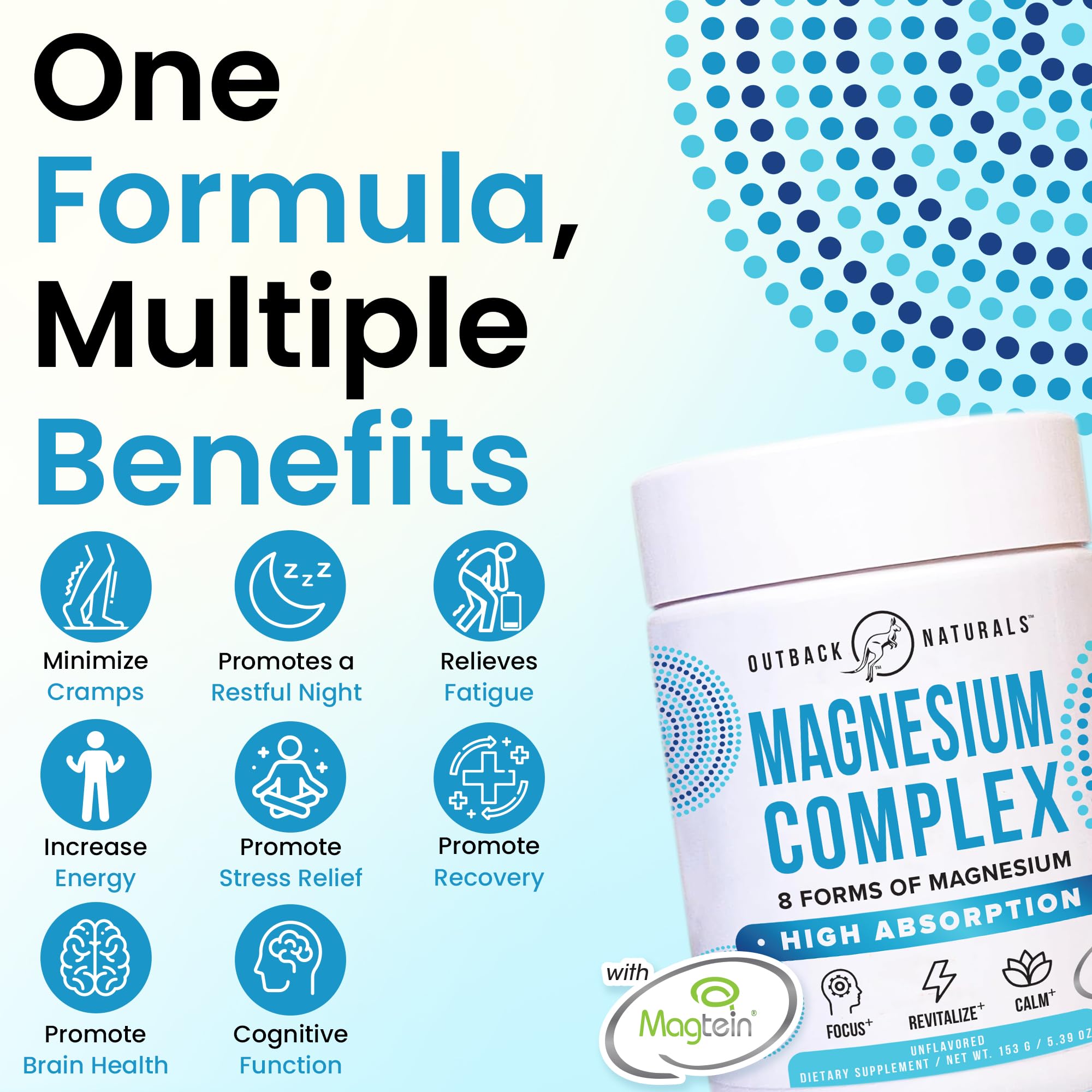 Outback Naturals Magnesium L-Threonate Powder back view with ingredient list