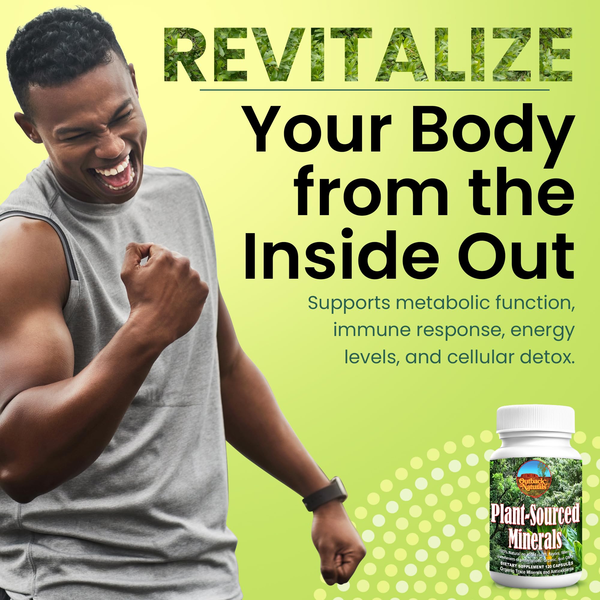 Outback Naturals Organic Humic & Fulvic Acid Supplement on a kitchen counter