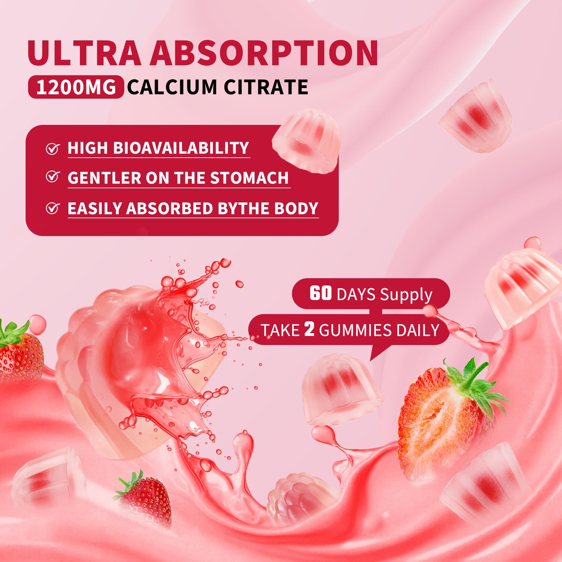 OUTELANDE Calcium Citrate Gummies on a wooden table