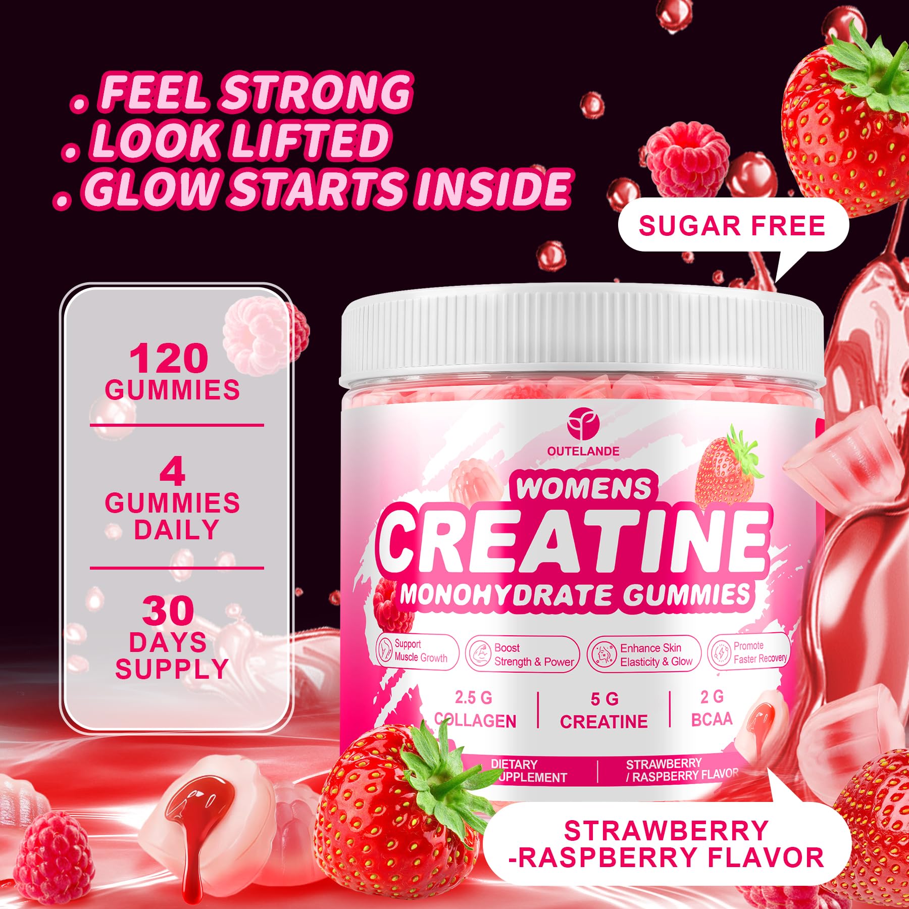 OUTELANDE Creatine Gummies for Women 454g on a table