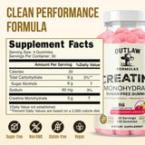 Outlaw Formulas Creatine Monohydrate Gummies on a gym bench