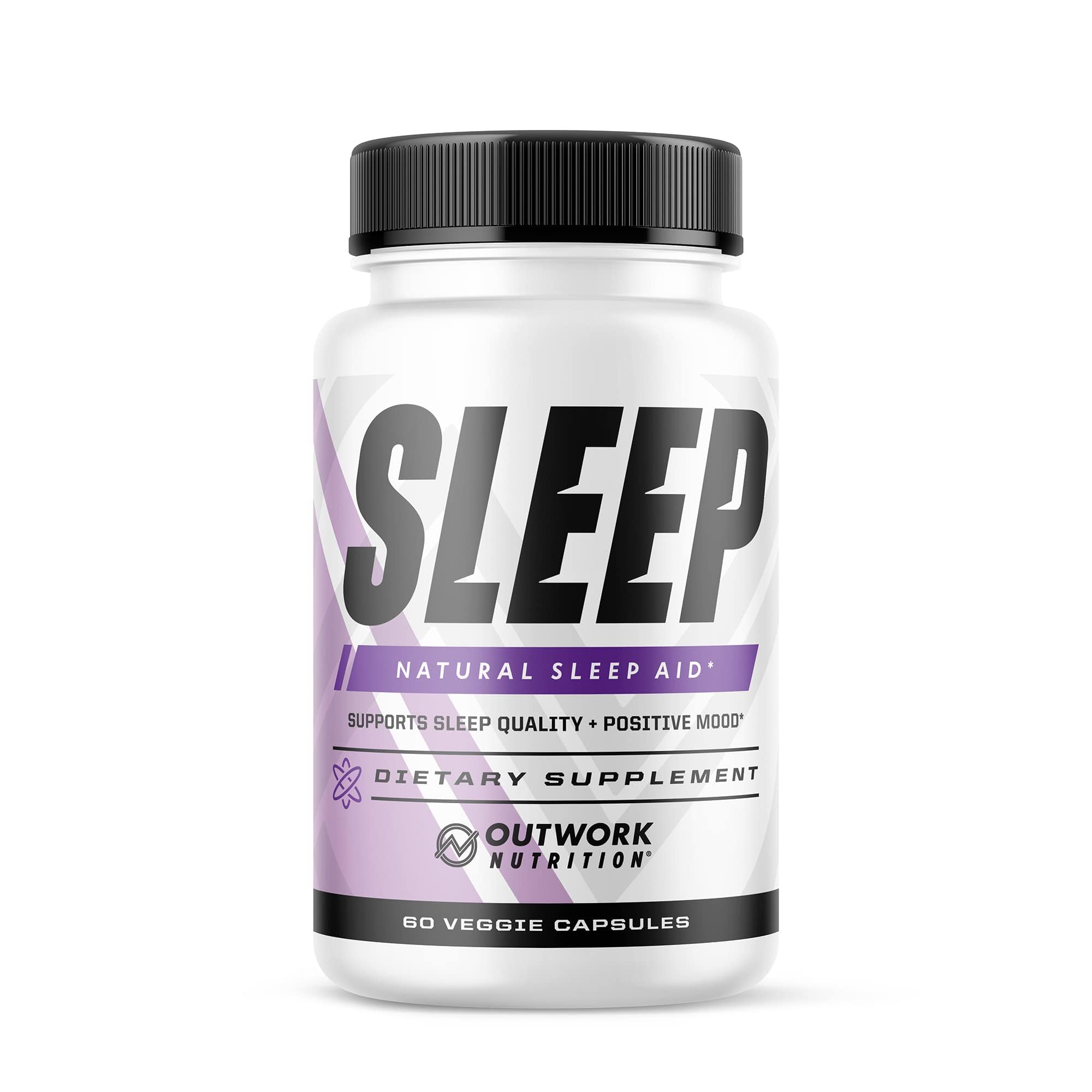 Outwork Nutrition Sleep Supplement front view with capsule bottle