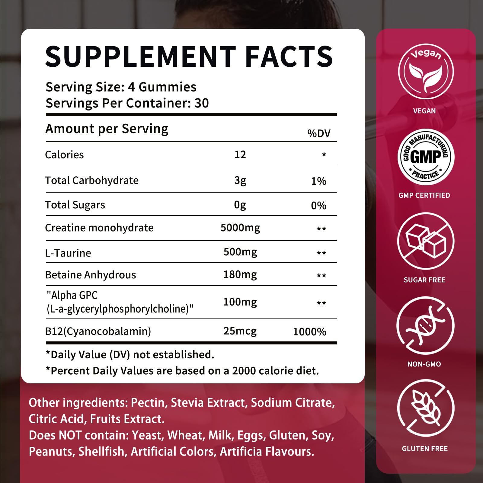 OUYIYUA Creatine Gummies with workout equipment