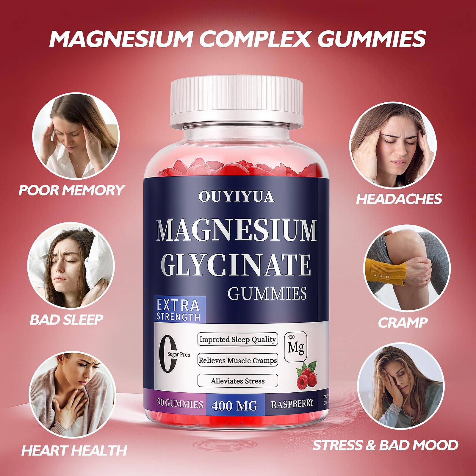 OUYIYUA Magnesium Glycinate Gummies 90-day supply