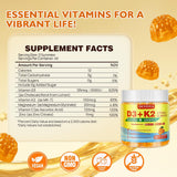 OUYIYUA Vitamin D3 K2 Gummies 5000 IU bottle side view
