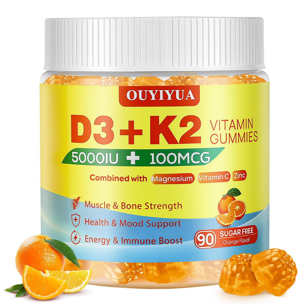 OUYIYUA Vitamin D3 K2 Gummies 5000 IU front view