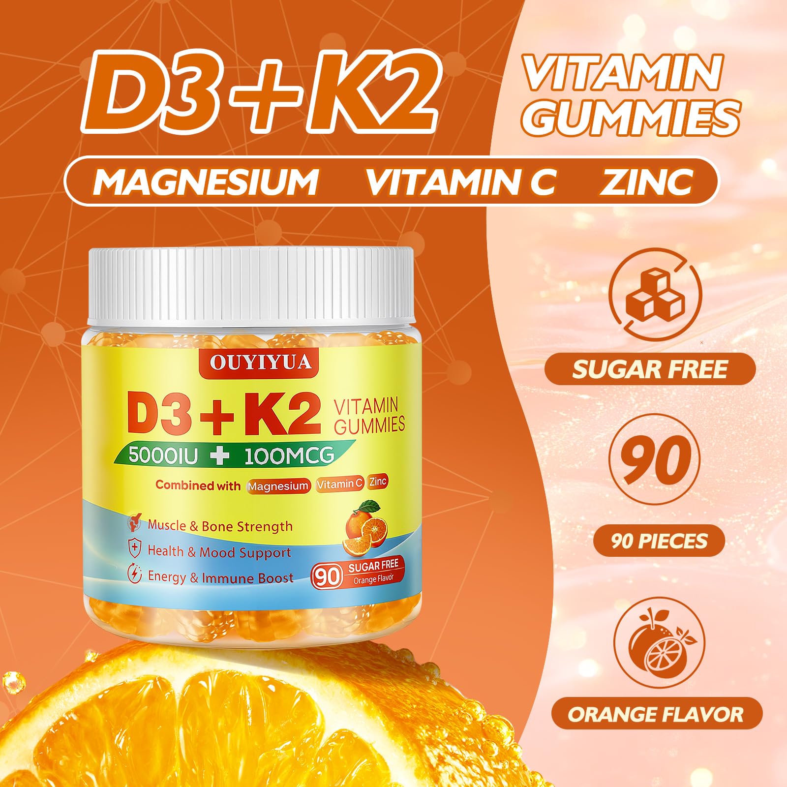 OUYIYUA Vitamin D3 K2 Gummies 5000 IU lifestyle scene