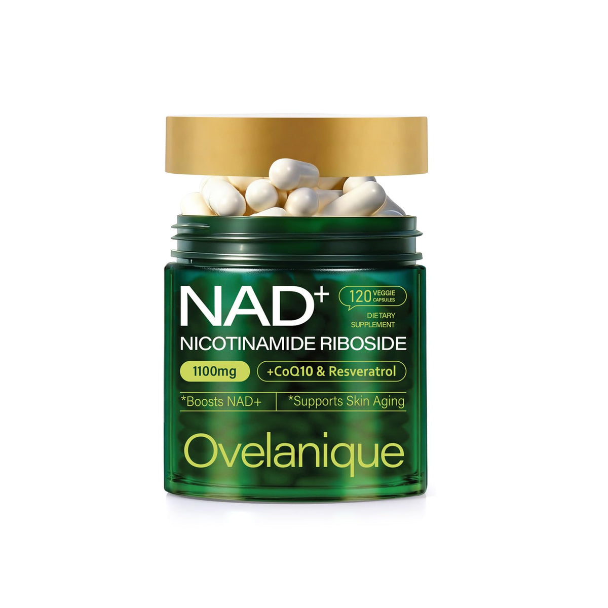 Ovelanique NAD+ Complex Resveratrol bottle front view
