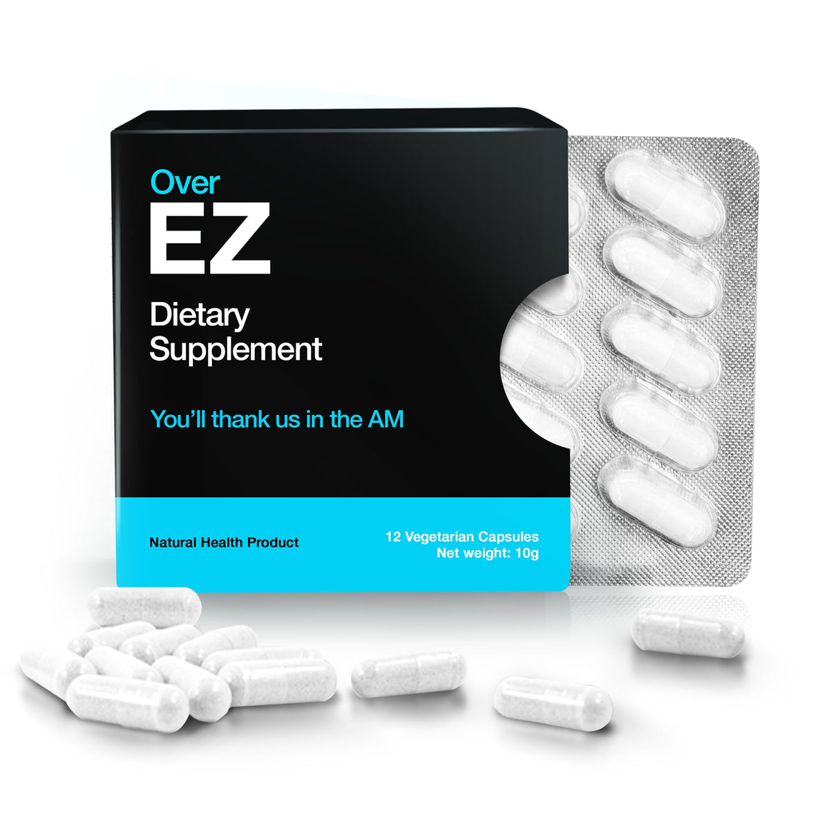 OVER EZ Milk Thistle supplement front view packaging
