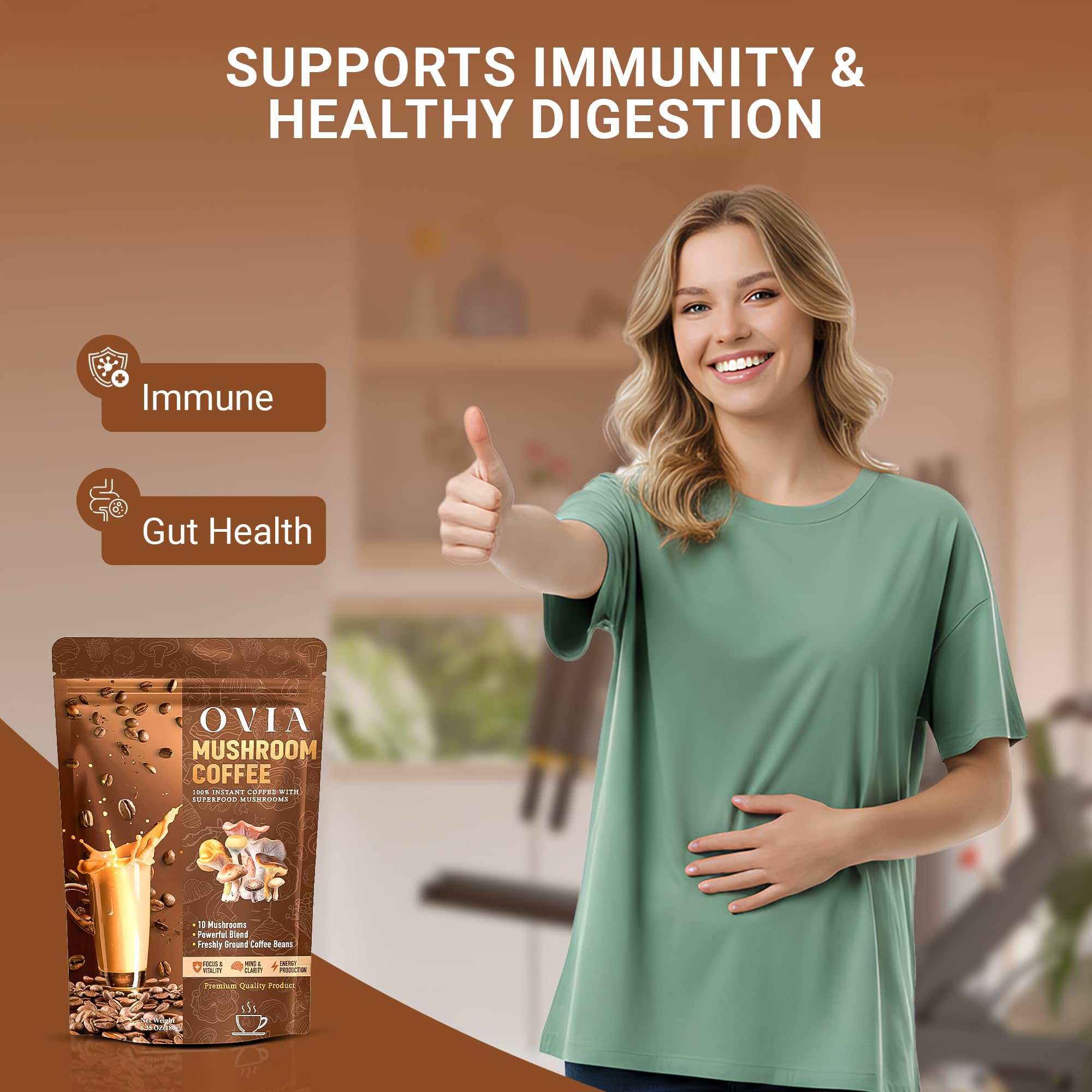 OVIA Ten Mushroom Coffee Blend 3500mg preparation process