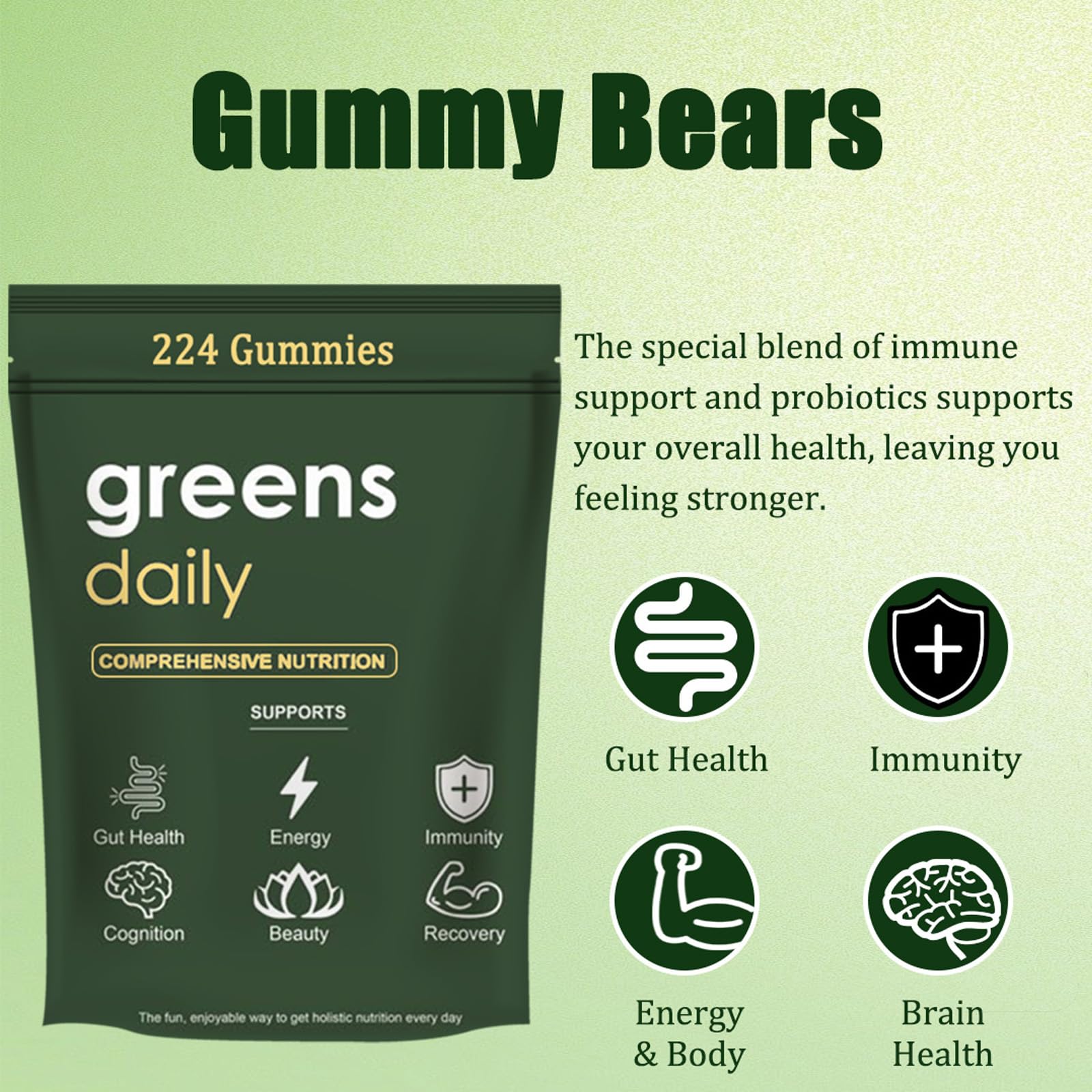 oviaapo Chlorella Greens Gummies nutritional information