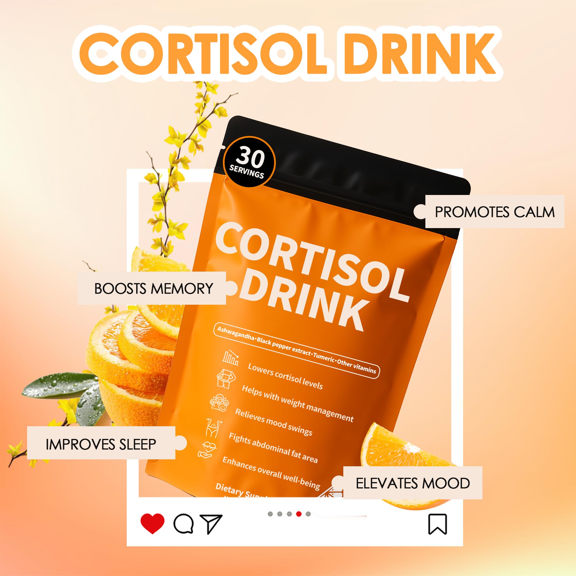 oviaapo Cortisol Drink Powder 200g back view