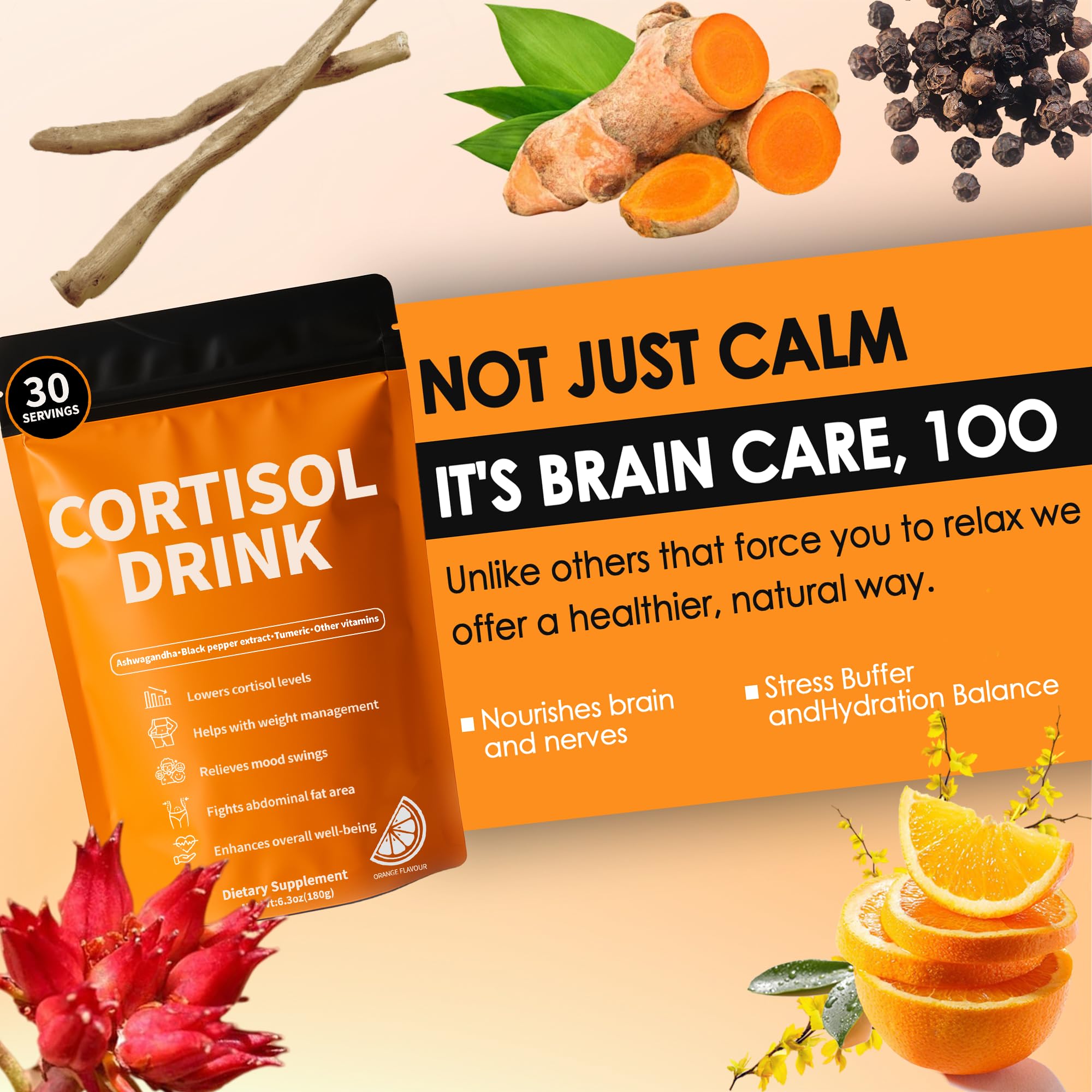 oviaapo Cortisol Drink Powder mixed in water