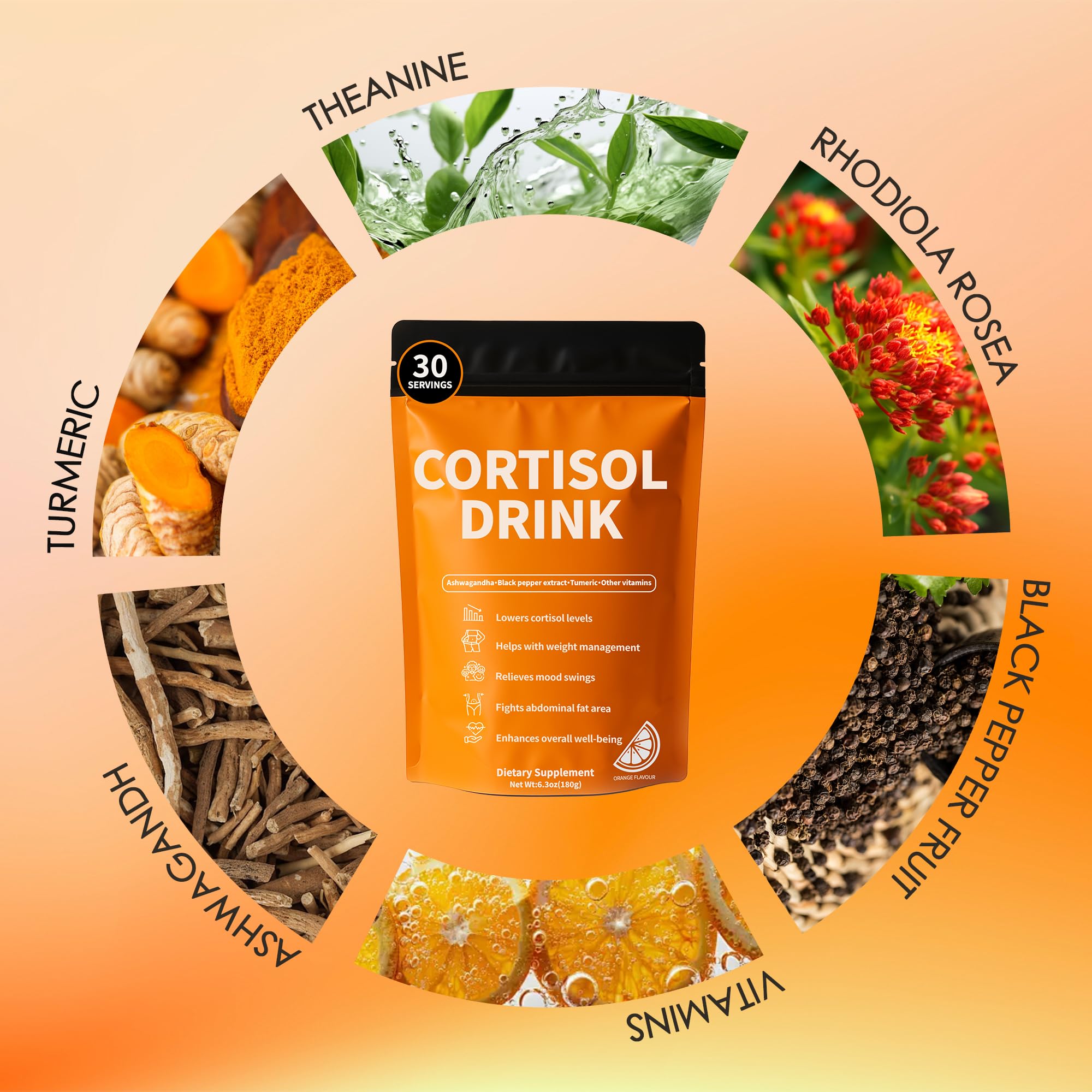 oviaapo Cortisol Drink Powder scoop and powder