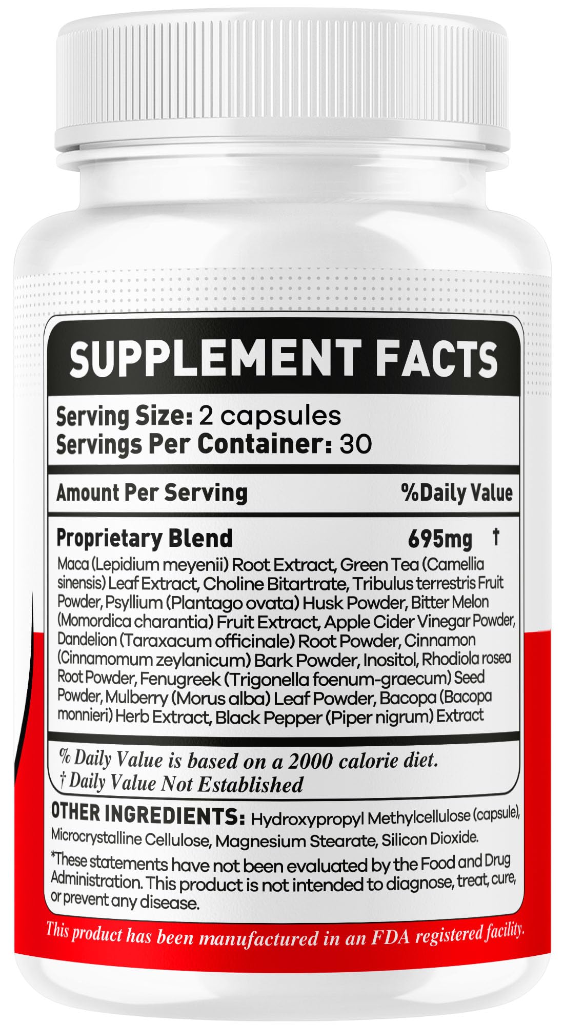 OVICIA BioGlyco Flow Capsules back view showing ingredients
