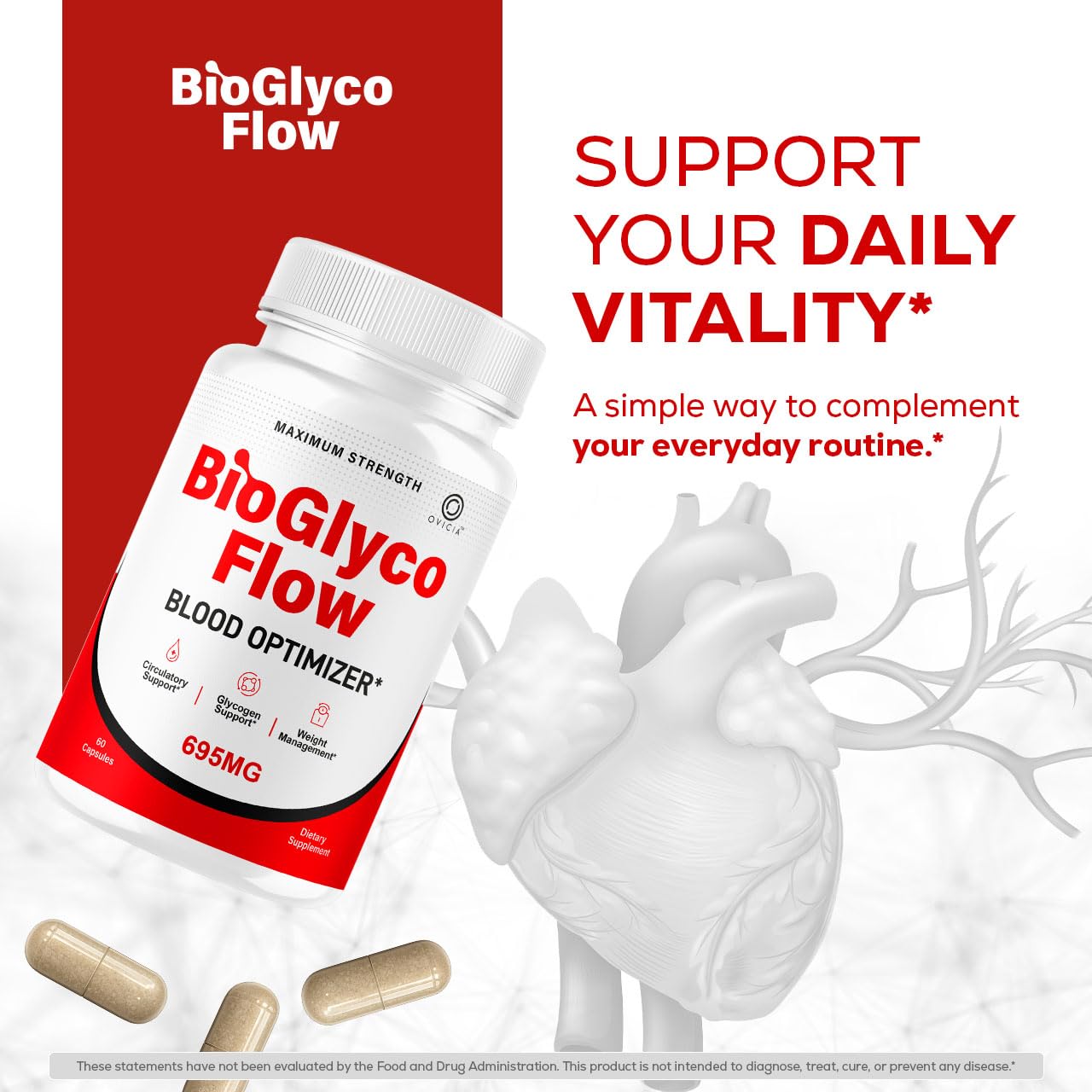 OVICIA BioGlyco Flow Capsules bottle side view