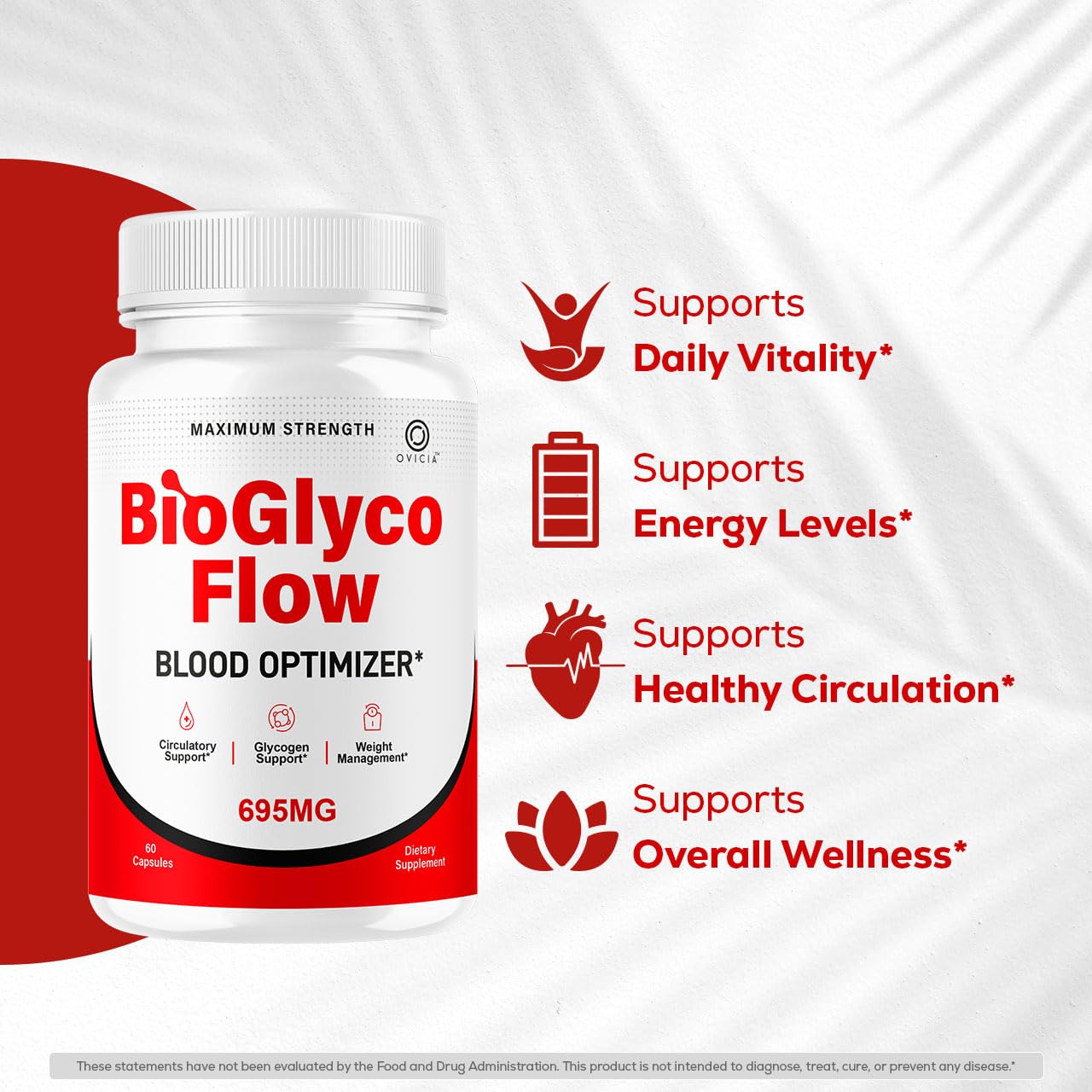 OVICIA BioGlyco Flow Capsules close-up of label
