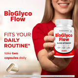 OVICIA BioGlyco Flow Capsules on a wooden table