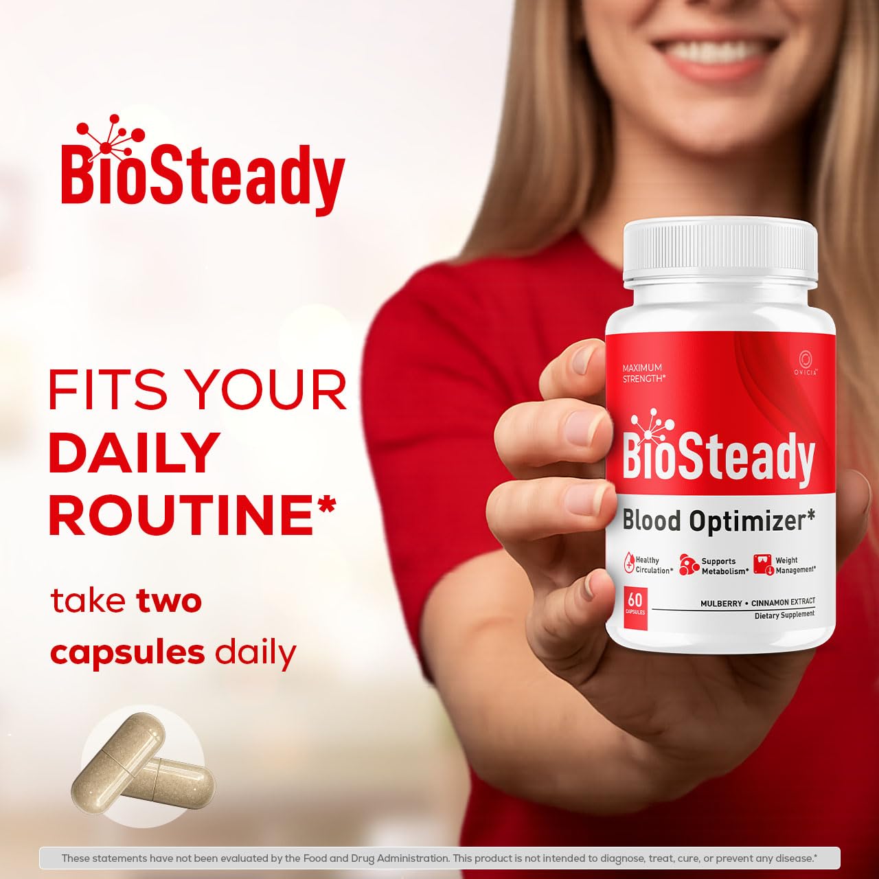 OVICIA BioSteady Advanced Formula Support Capsules packaging