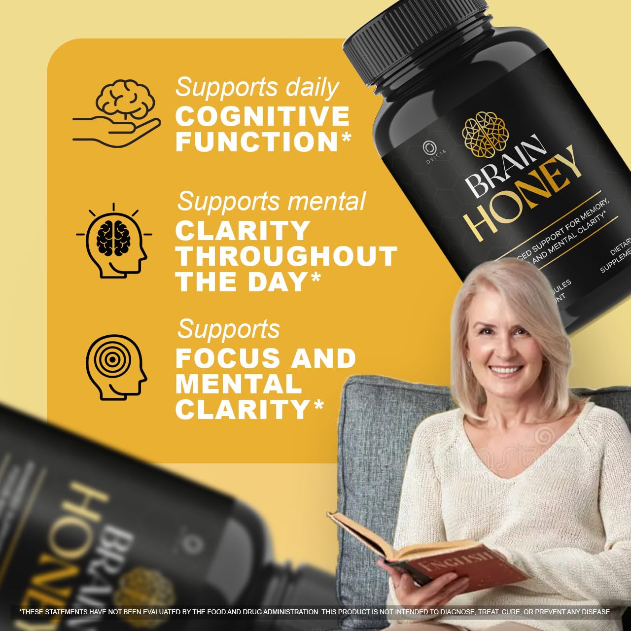 OVICIA Brain Honey Capsules 60 Count packaging