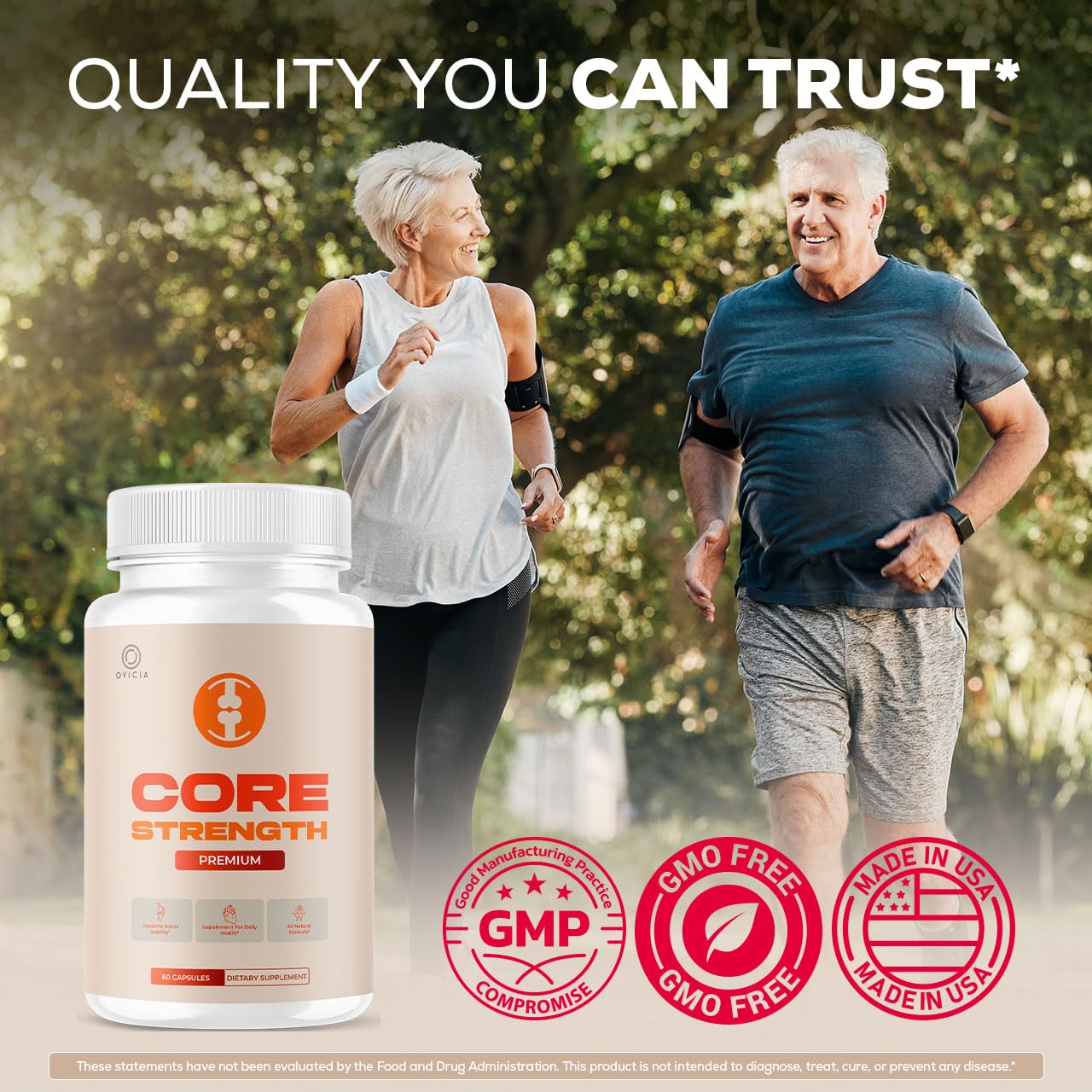 OVICIA Core Strength Capsules on a table