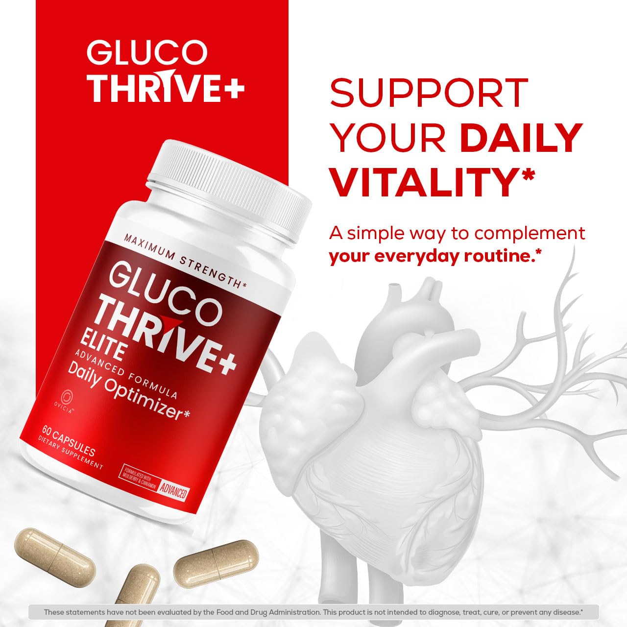 OVICIA GlucoThrive Capsules side view with label