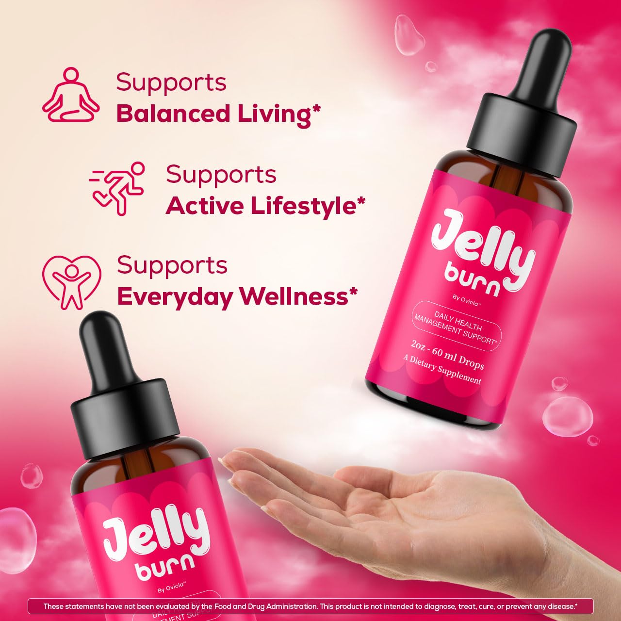 OVICIA Jelly Burn Drops 510g label close-up