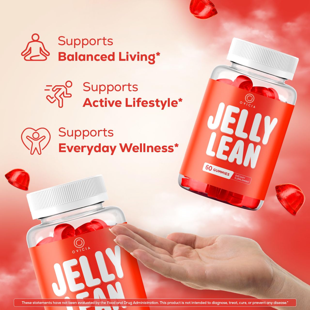 OVICIA Jelly Lean Gummies in a bowl for easy serving