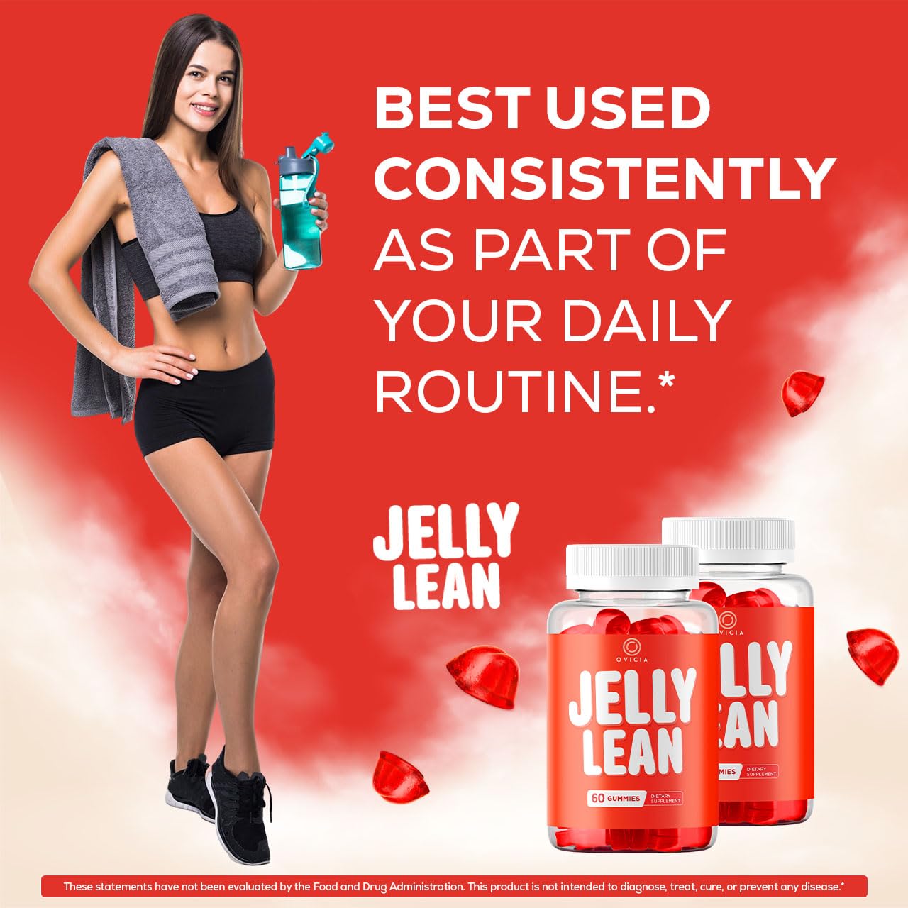 OVICIA Jelly Lean Gummies lifestyle scene with fruits