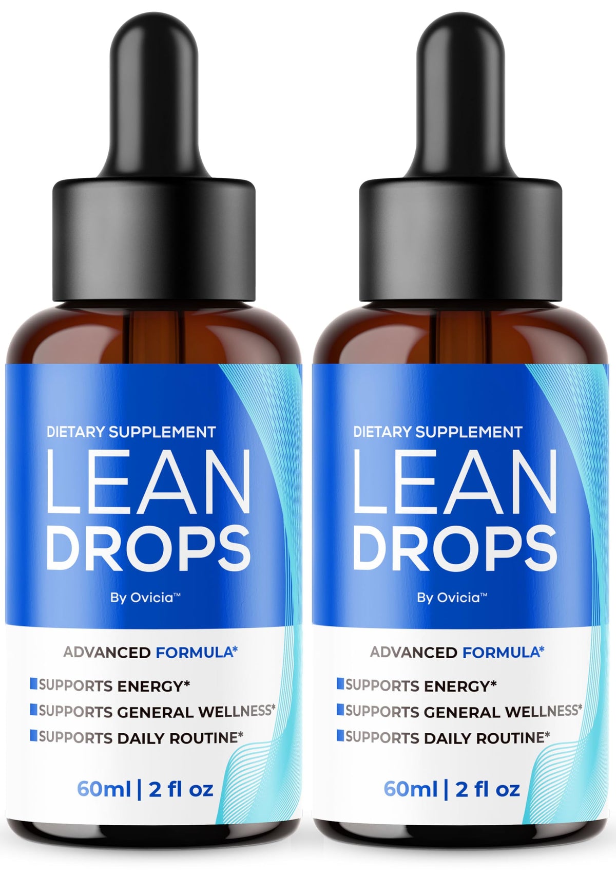OVICIA Lean Drops Advanced Formula two bottles front view