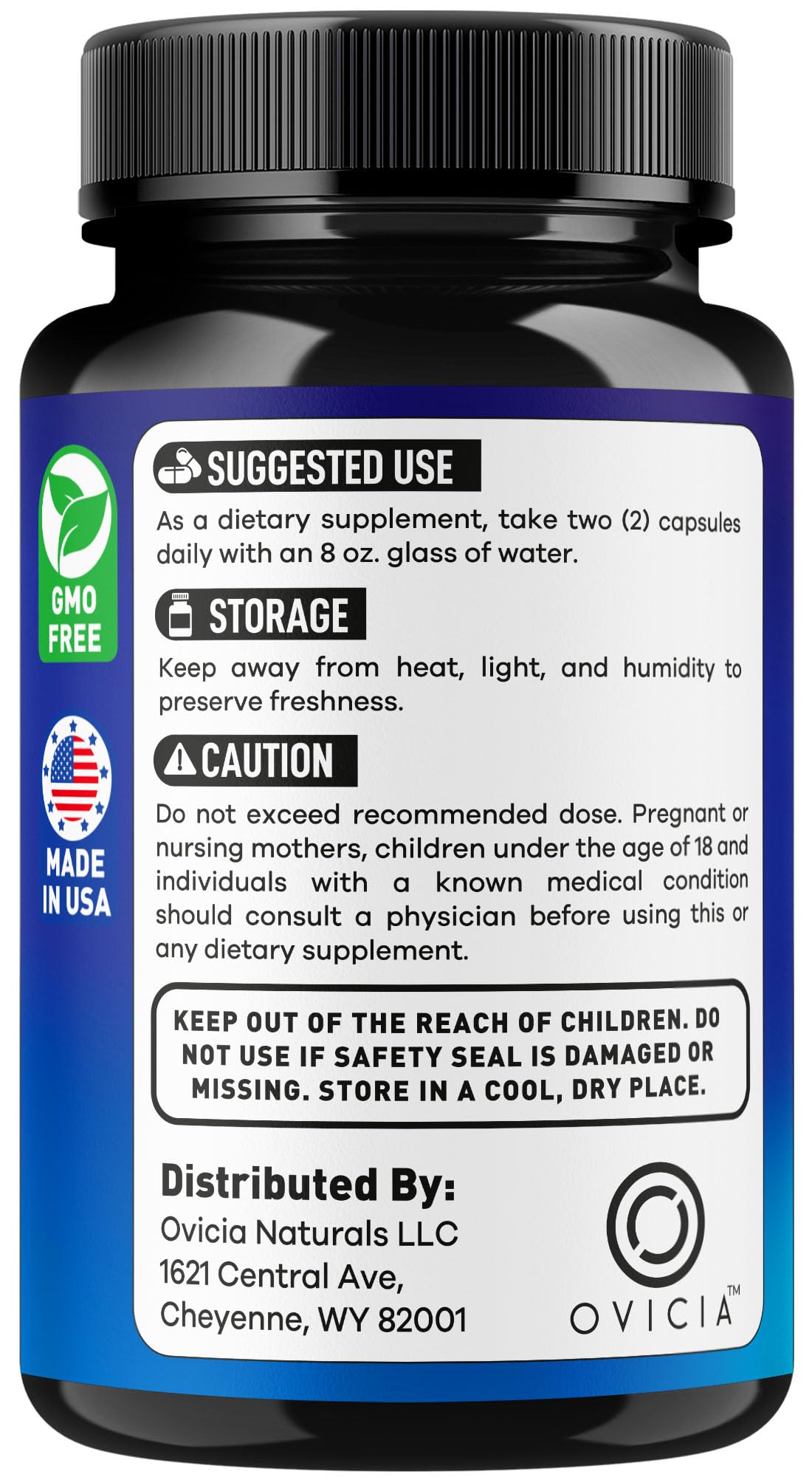 OVICIA Memory & Mood Brain Capsules opened bottle