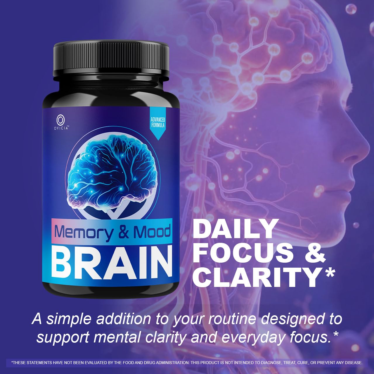 OVICIA Memory & Mood Brain Capsules side view