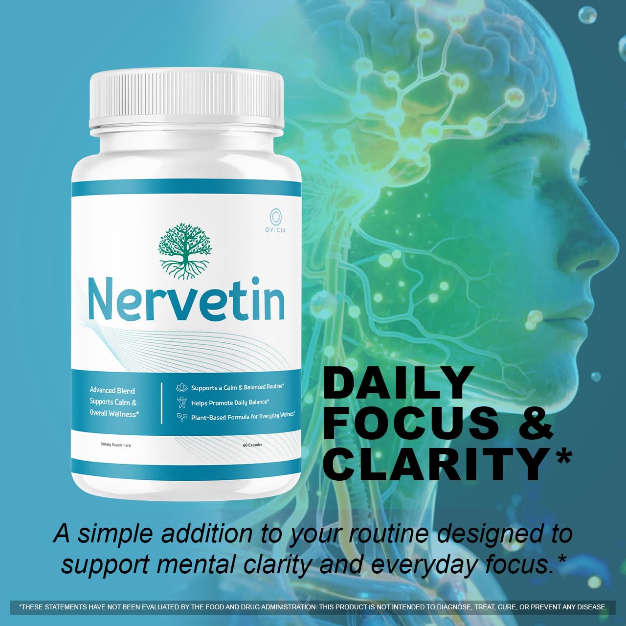 OVICIA Nervetin Capsules side view with label