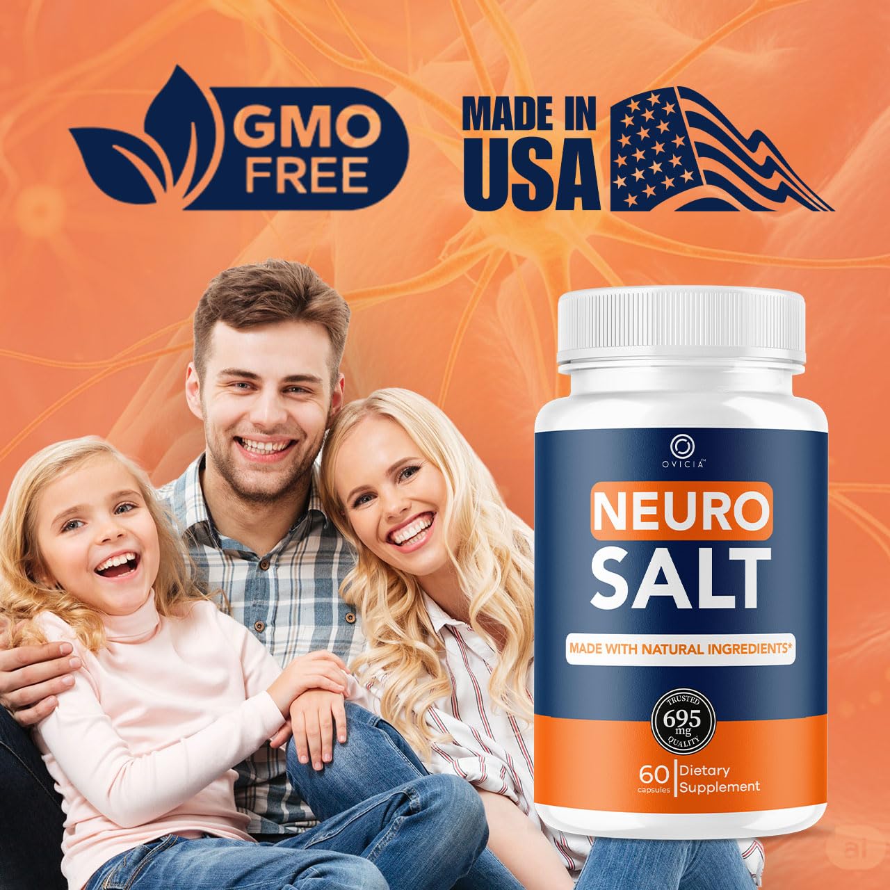 OVICIA Neuro Salt Capsules back view with ingredients
