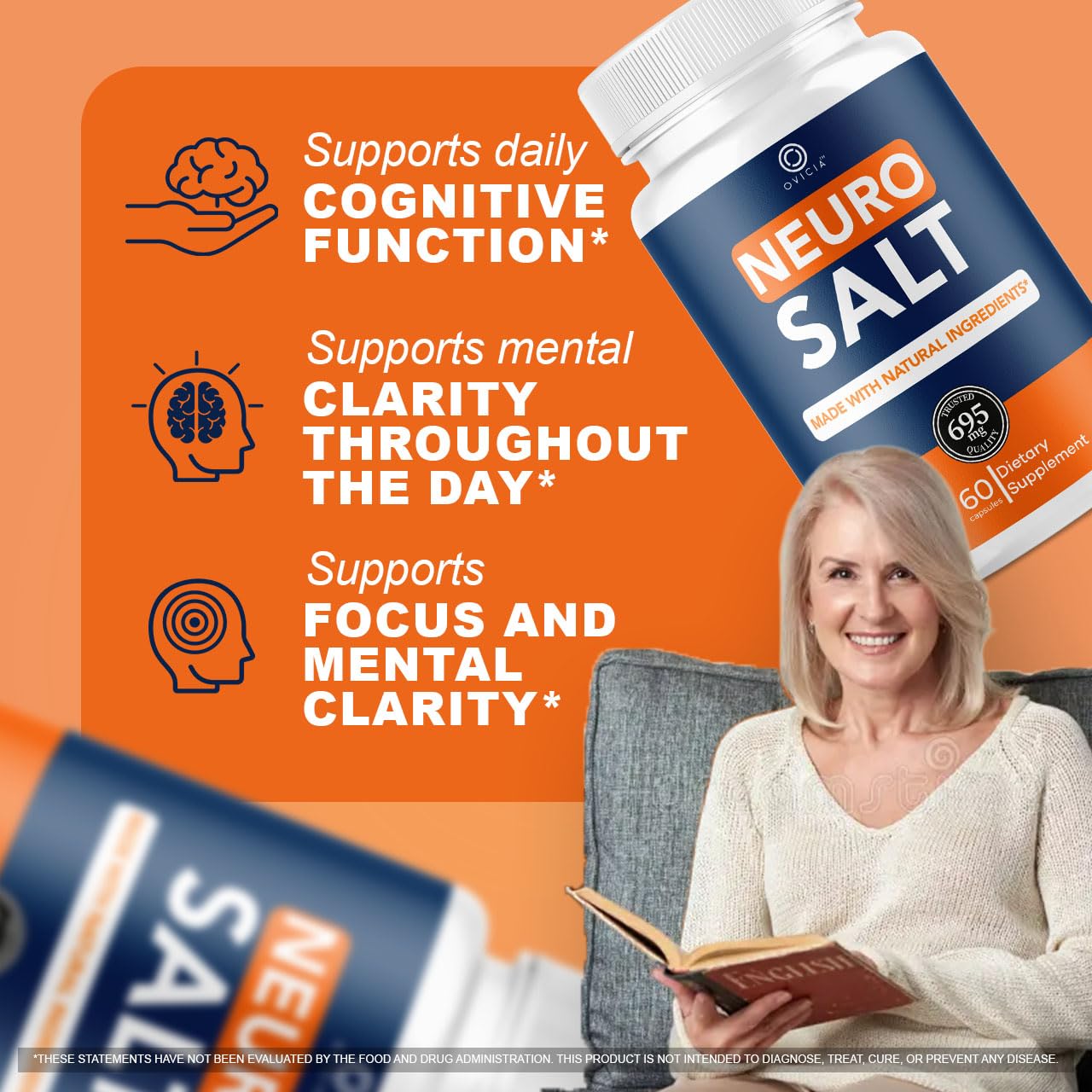 OVICIA Neuro Salt Capsules open bottle with capsules